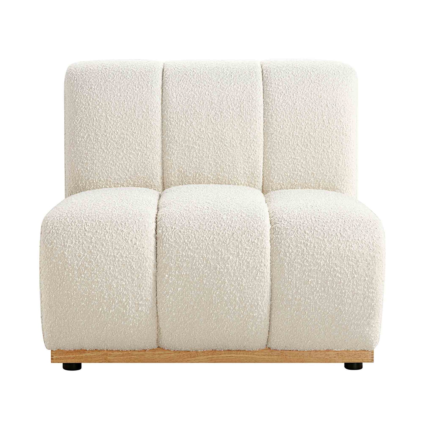 Canapé Modulable Granvia Ecru Boucle, Canapé 1 Place sans Accoudoirs