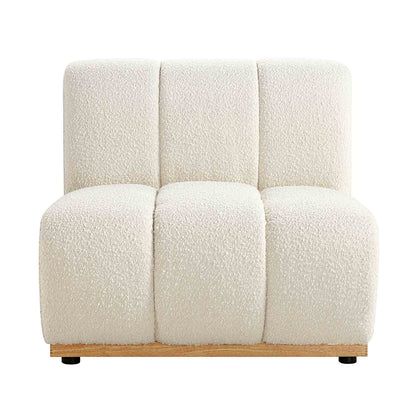 Canapé Modulable Granvia Ecru Boucle, Canapé 1 Place sans Accoudoirs