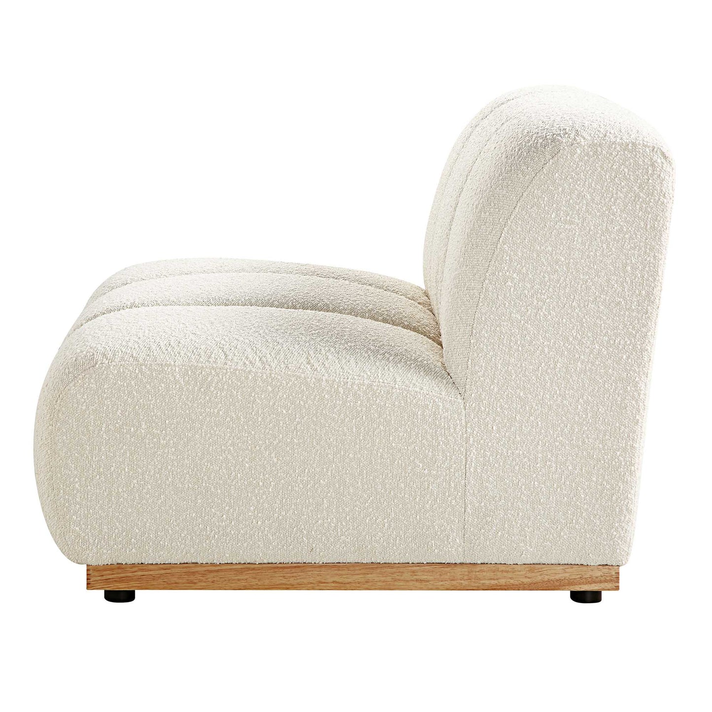 Canapé Modulable Granvia Ecru Boucle, Canapé 1 Place sans Accoudoirs