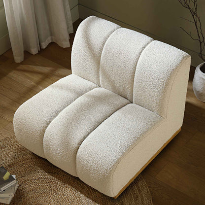 Canapé Modulable Granvia Ecru Boucle, Canapé 1 Place sans Accoudoirs