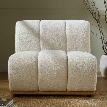 Canapé Modulable Granvia Ecru Boucle, Canapé 1 Place sans Accoudoirs