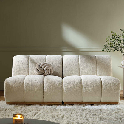 Canapé Modulable Granvia Ecru Boucle, Canapé 2 Places