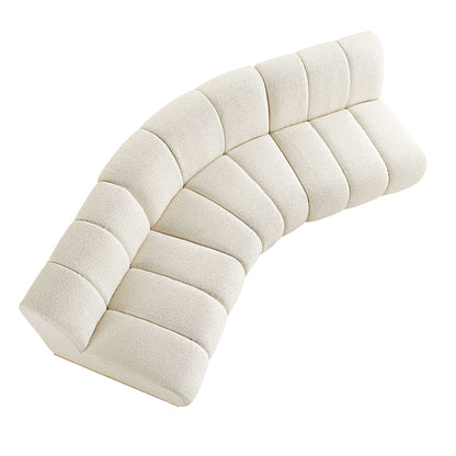 Canapé Modulable Granvia Ecru Boucle, Canapé d'Angle 3 Places