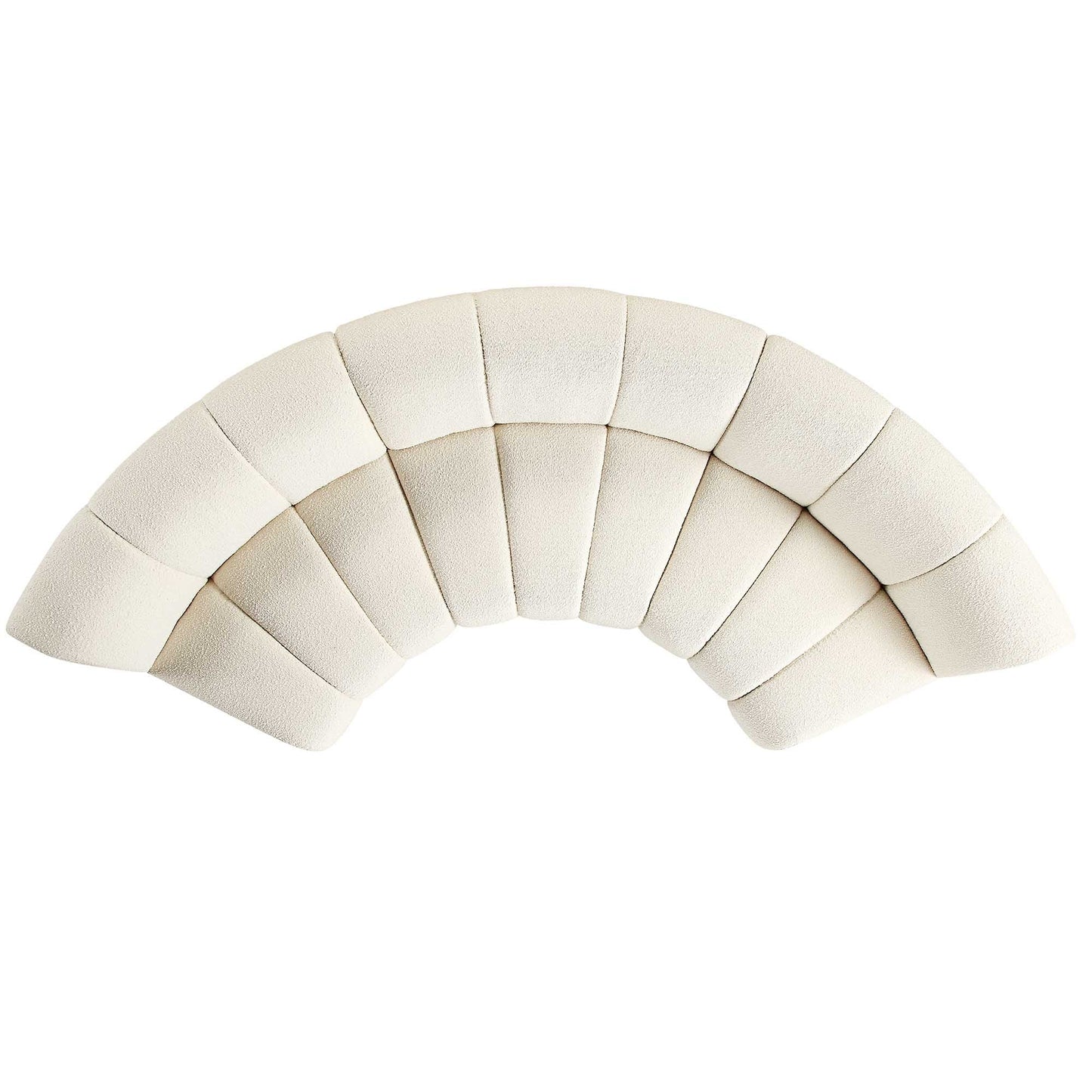 Canapé Modulable Granvia Ecru Boucle, Canapé Courbé 3 Places