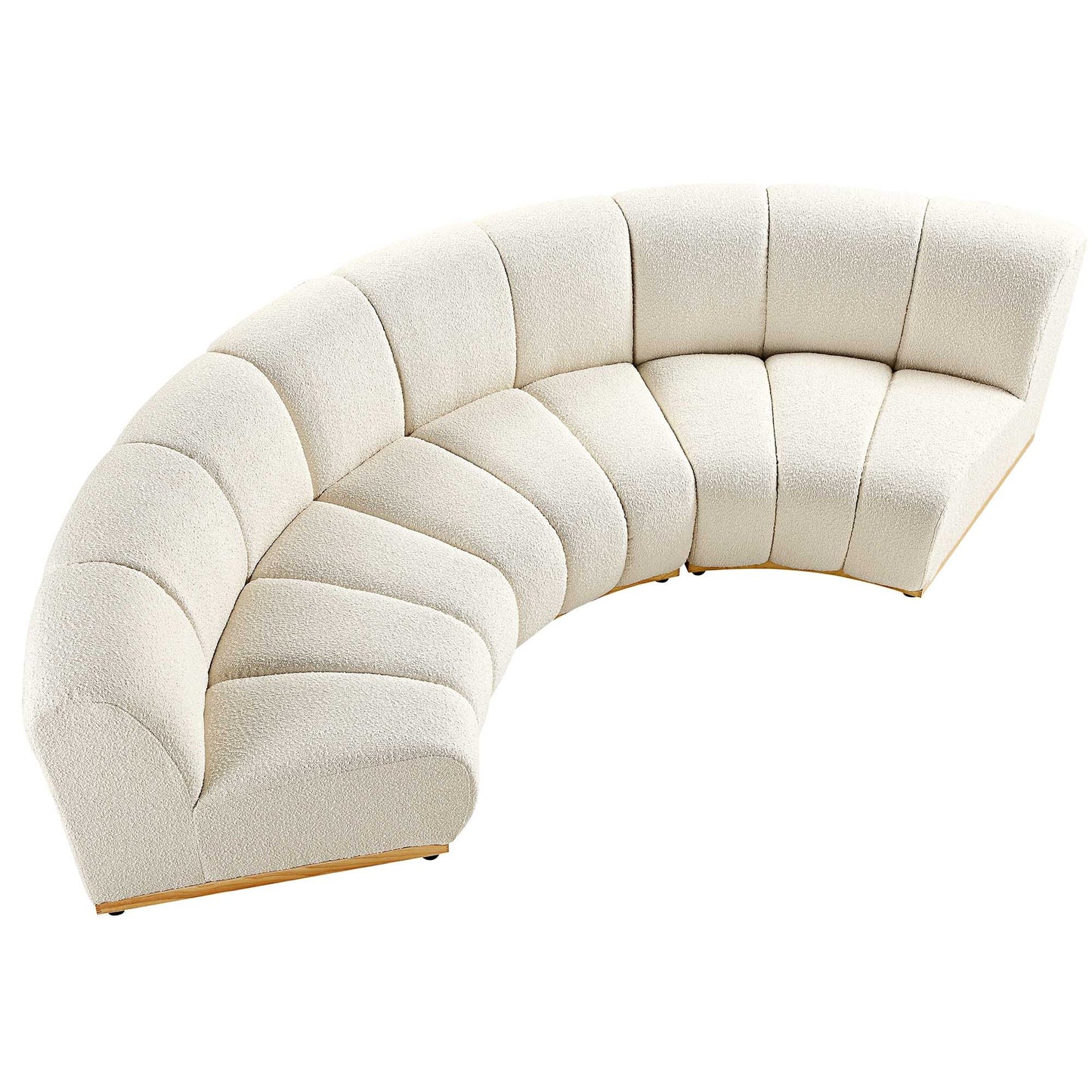 Canapé Modulable Granvia Ecru Boucle, Canapé Courbé 3 Places