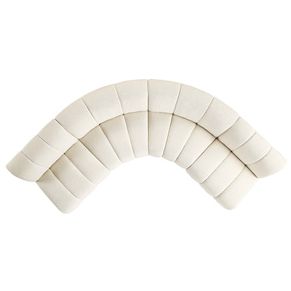 Canapé Modulable Granvia Ecru Boucle, Grand Canapé d'Angle 4 Places