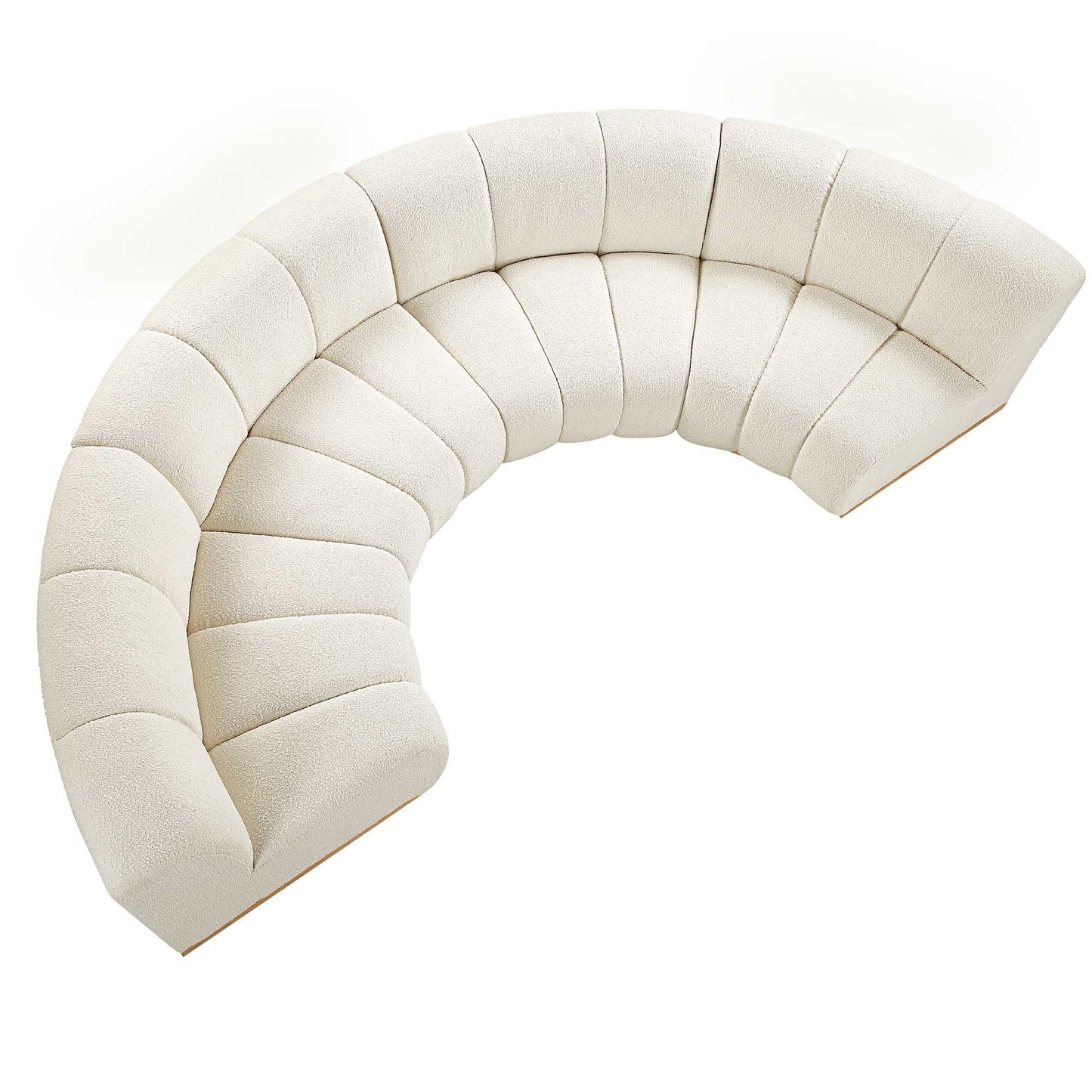 Canapé Modulable Granvia Ecru Boucle, Canapé Demi-Cercle 4 Places