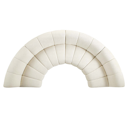 Canapé Modulable Granvia Ecru Boucle, Canapé Demi-Cercle 4 Places