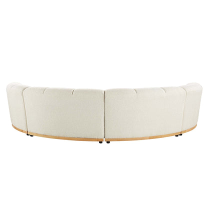 Canapé Modulable Granvia Ecru Boucle, Canapé Demi-Cercle 4 Places