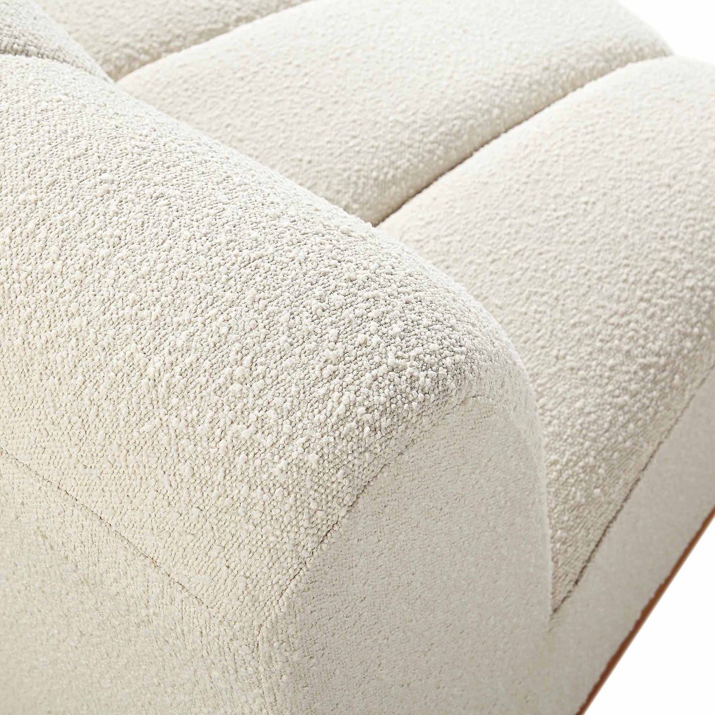 Canapé Modulable Granvia Ecru Boucle, Canapé Courbé 1 Place