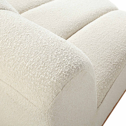 Canapé Modulable Granvia Ecru Boucle, Canapé Courbé 1 Place