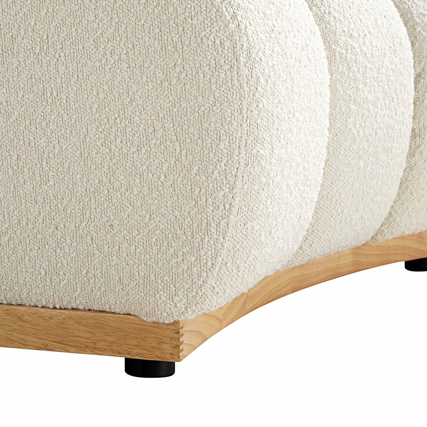 Canapé Modulable Granvia Ecru Boucle, Canapé Courbé 1 Place