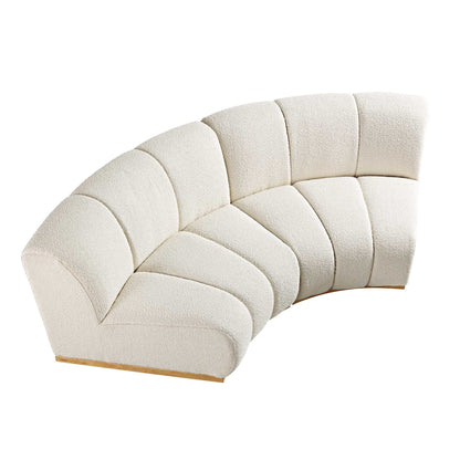 Canapé Modulable Granvia Ecru Boucle, Canapé Courbé 2 Places