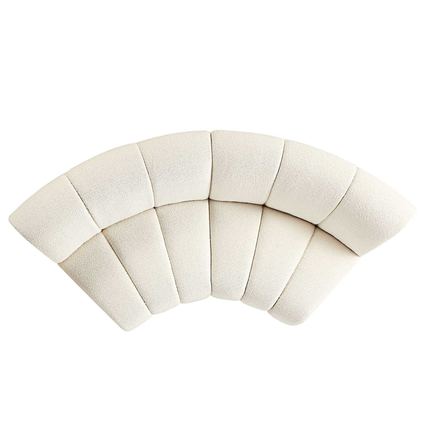 Canapé Modulable Granvia Ecru Boucle, Canapé Courbé 2 Places