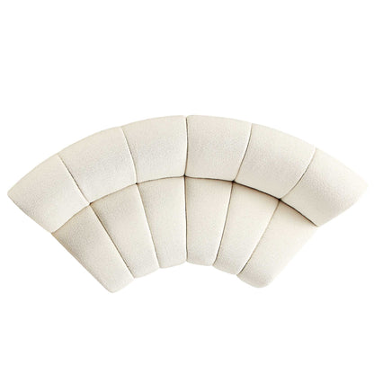 Canapé Modulable Granvia Ecru Boucle, Canapé Courbé 2 Places