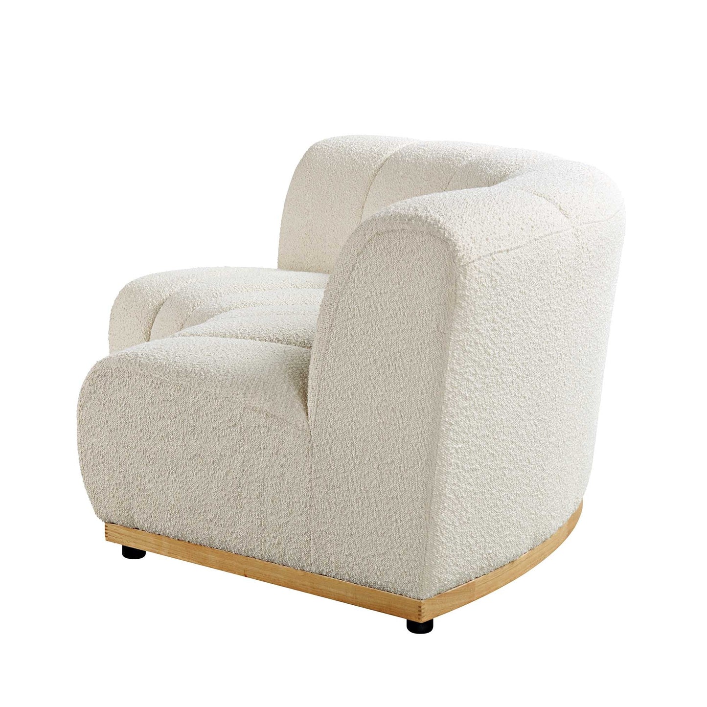 Canapé Modulable Granvia Ecru Boucle, Canapé Courbé 2 Places