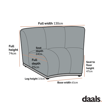 Canapé Modulable Granvia Ecru Boucle, Canapé Courbé 1 Place