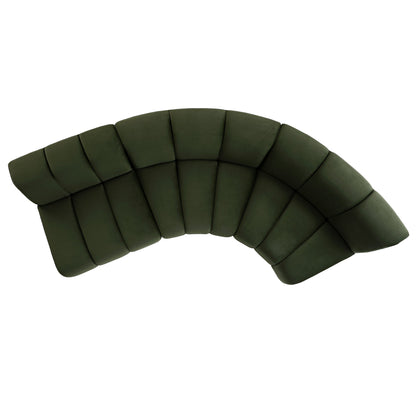 Canapé modulaire Granvia en velours vert mousse, canapé 3 places en forme de L