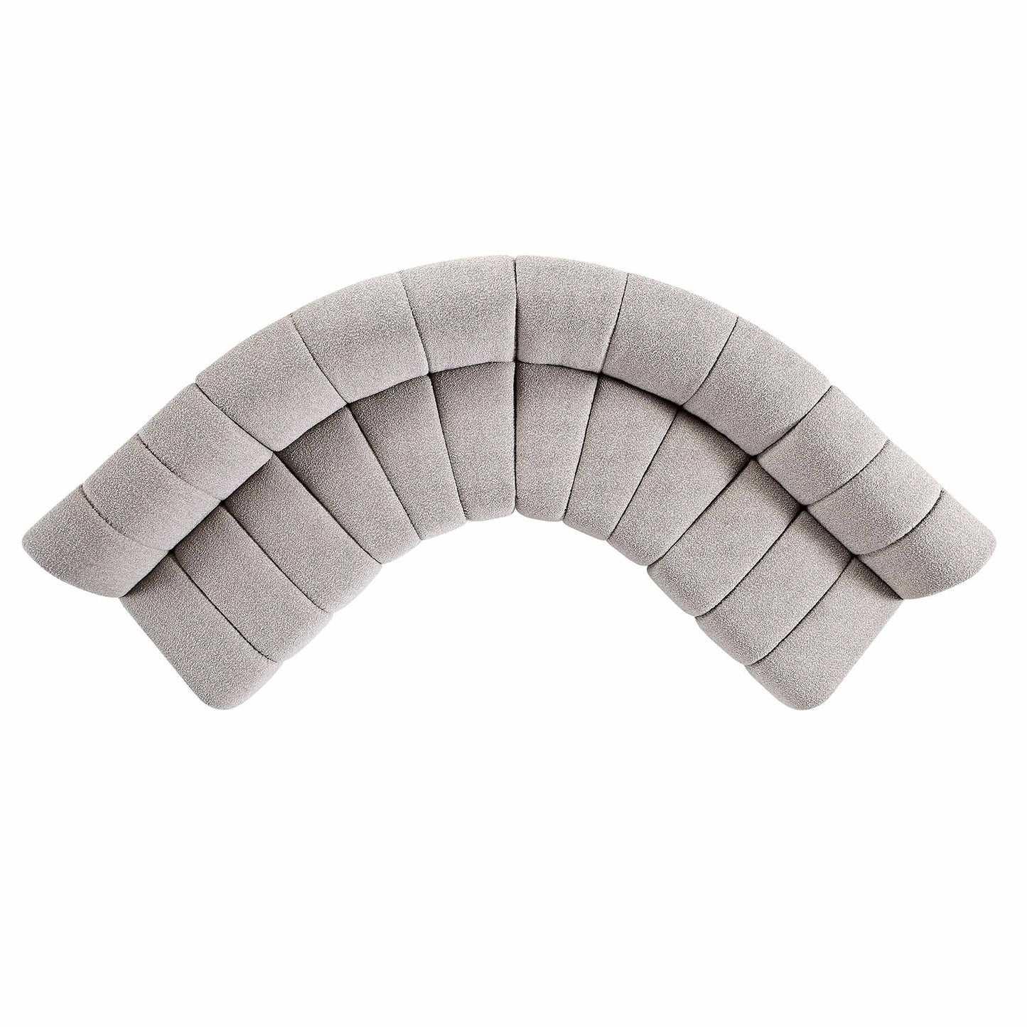 Canapé Modulable Granvia Taupe Boucle, Grand Canapé d'Angle 4 Places