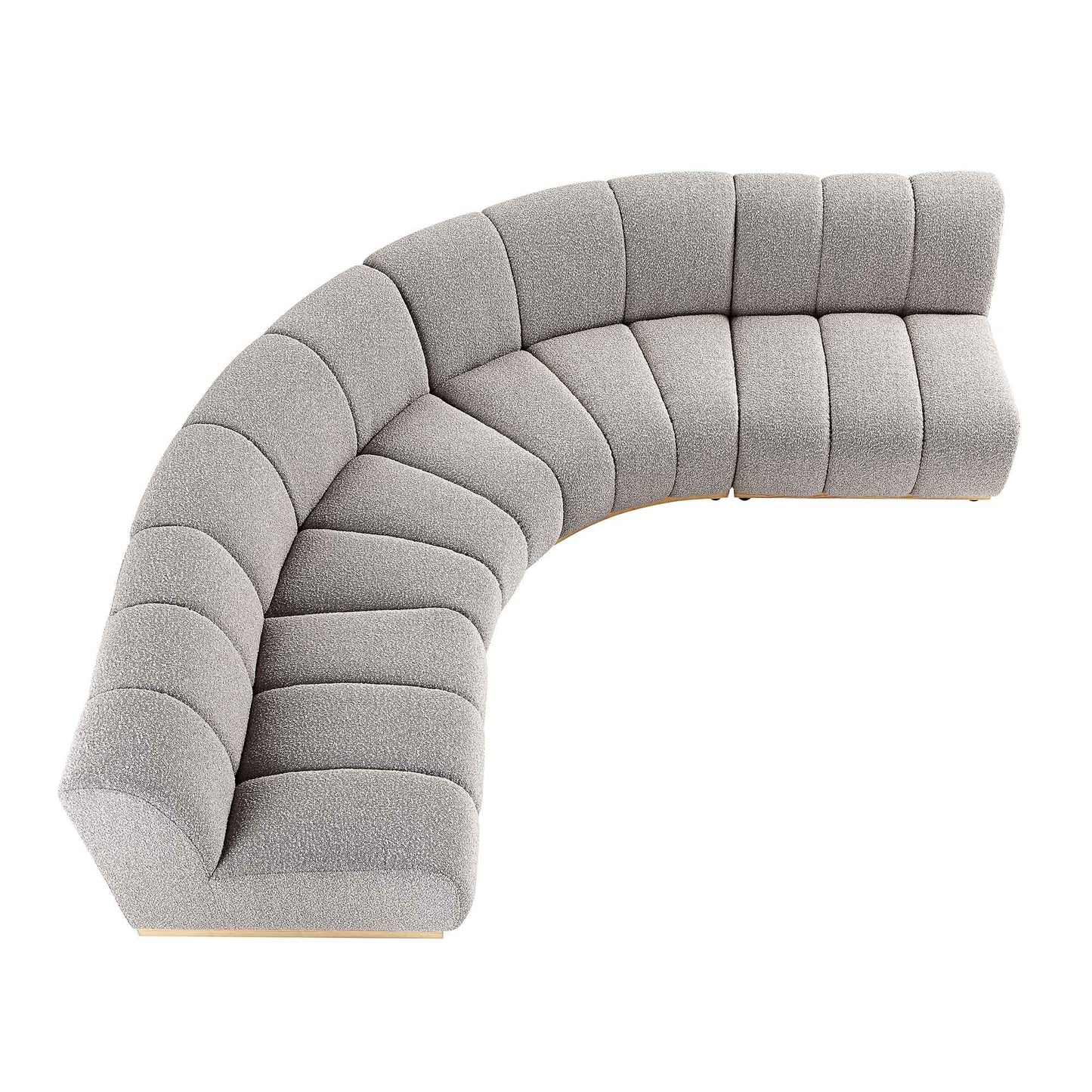 Canapé Modulable Granvia Taupe Boucle, Grand Canapé d'Angle 4 Places