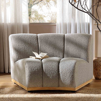 Canapé Modulable Granvia Taupe Boucle, Canapé Courbé 1 Place