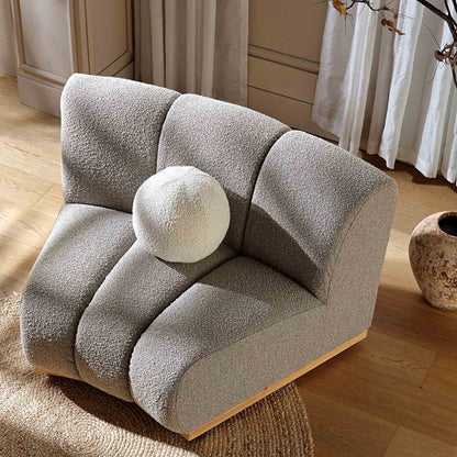 Canapé Modulable Granvia Taupe Boucle, Canapé Courbé 1 Place