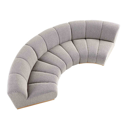 Canapé Modulable Granvia Taupe Boucle, Canapé Courbé 3 Places