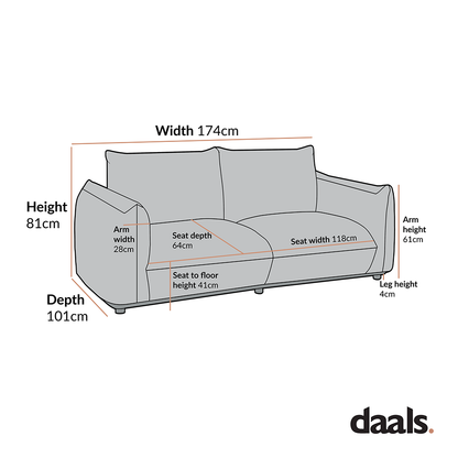 Canapé deux places Gianni, tissu tissé beige
