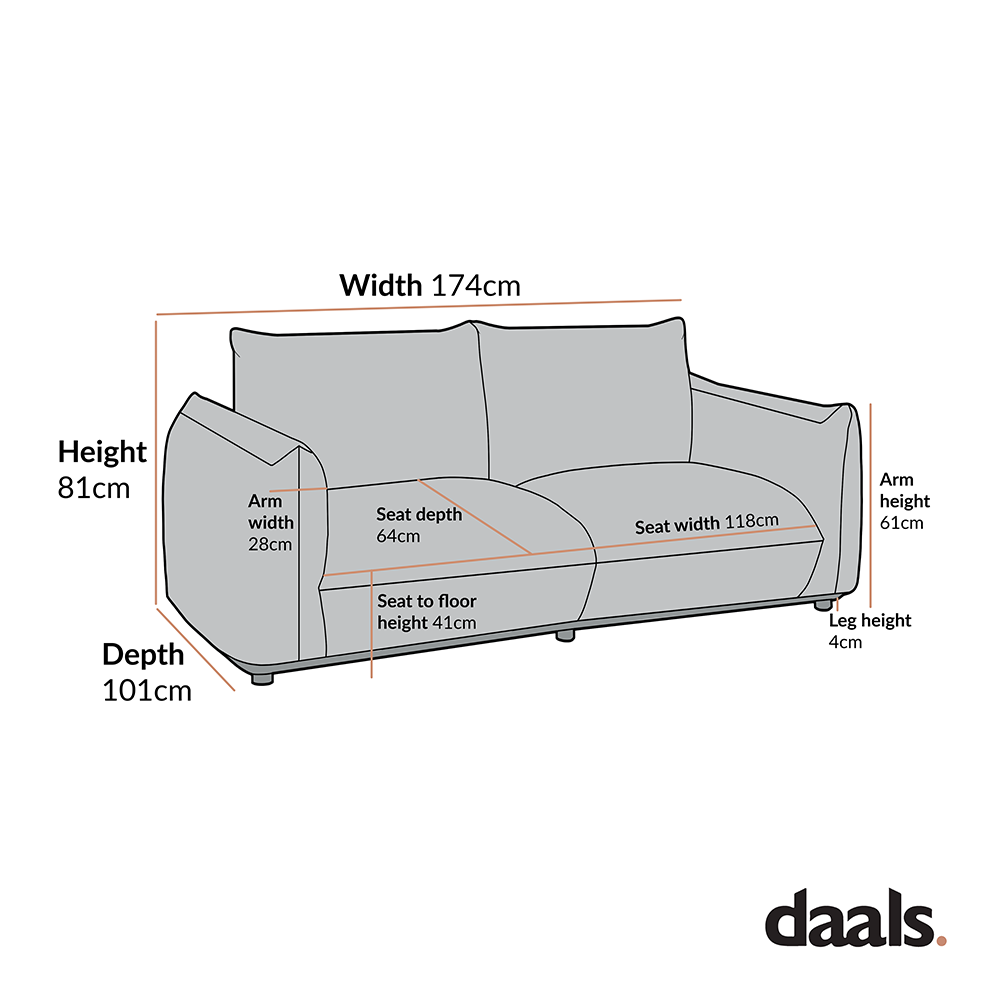 Canapé deux places Gianni, velours Goldenrod