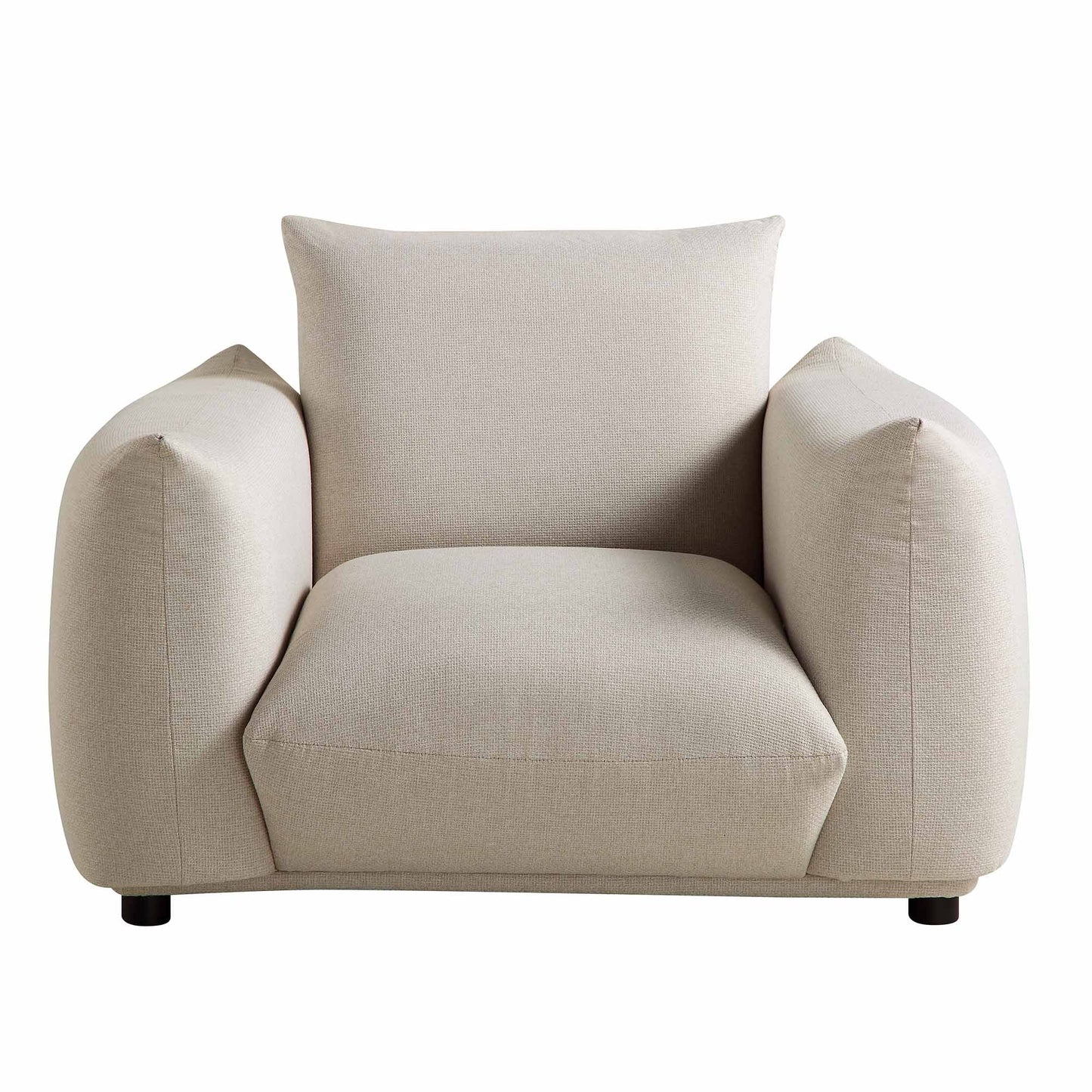 Fauteuil Gianni, tissu tissé beige