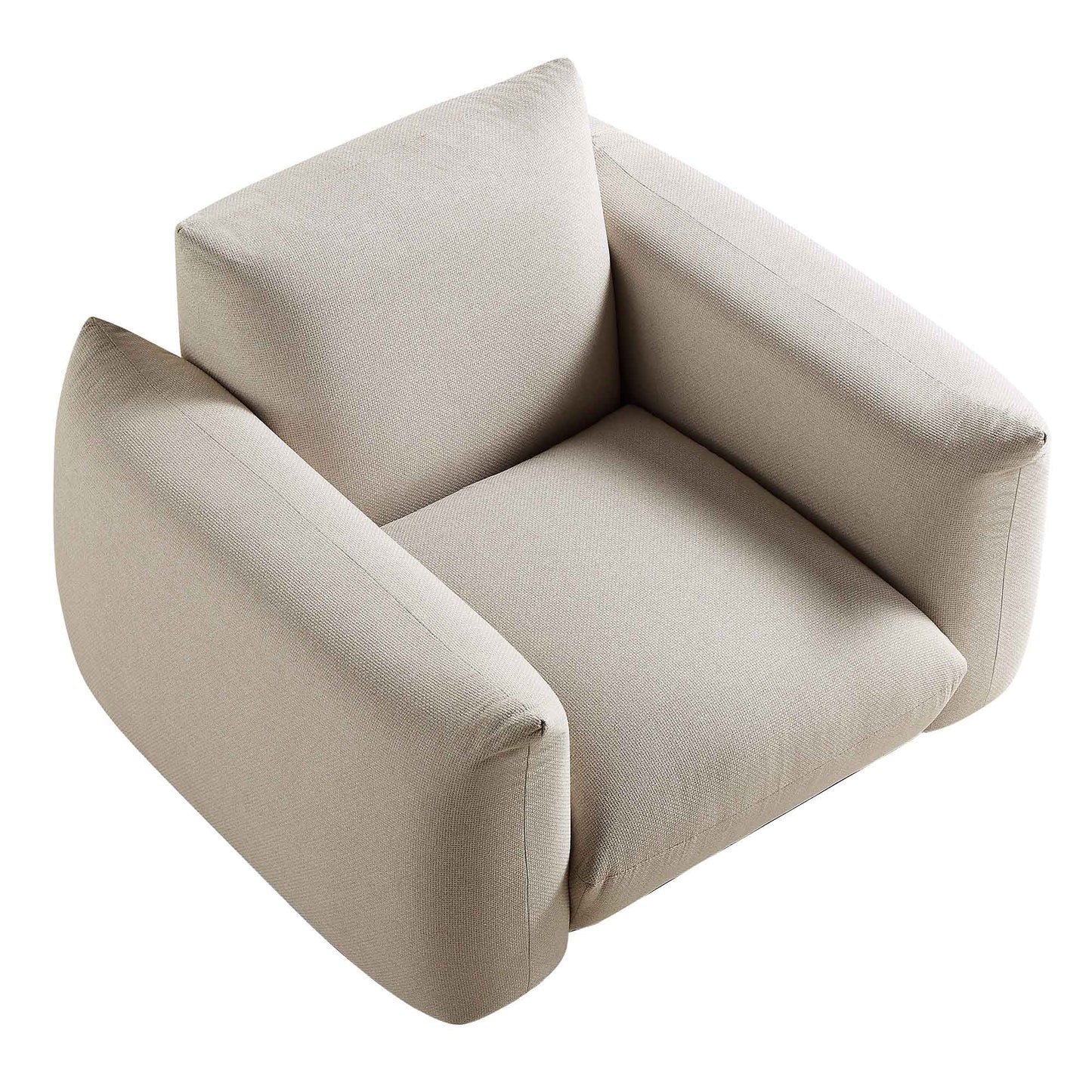 Fauteuil Gianni, tissu tissé beige