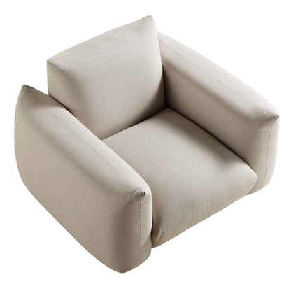 Fauteuil Gianni, tissu tissé beige