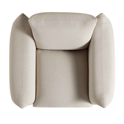 Fauteuil Gianni, tissu tissé beige