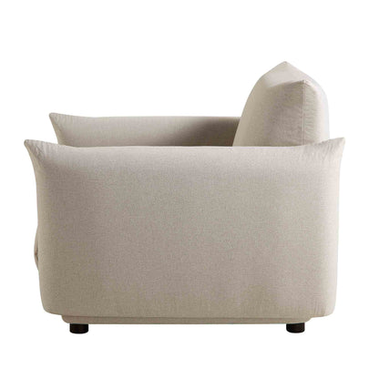 Fauteuil Gianni, tissu tissé beige