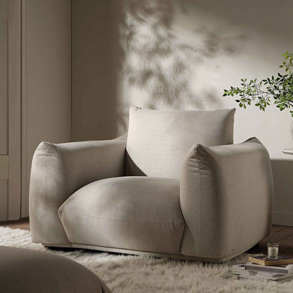 Fauteuil Gianni, tissu tissé beige