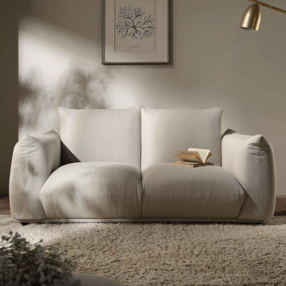 Canapé deux places Gianni, tissu tissé beige