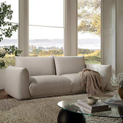 Canapé trois places Gianni, tissu tissé beige