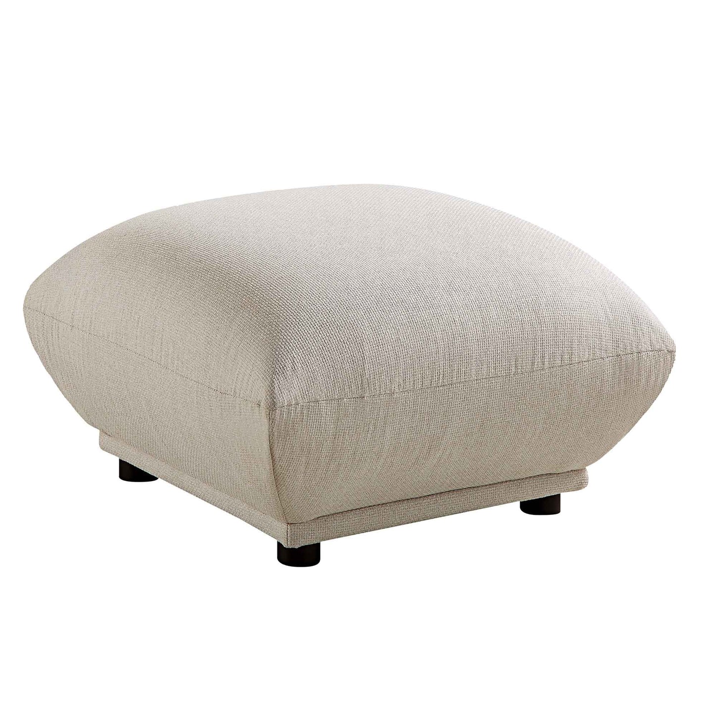 Pouf Gianni, tissu tissé beige