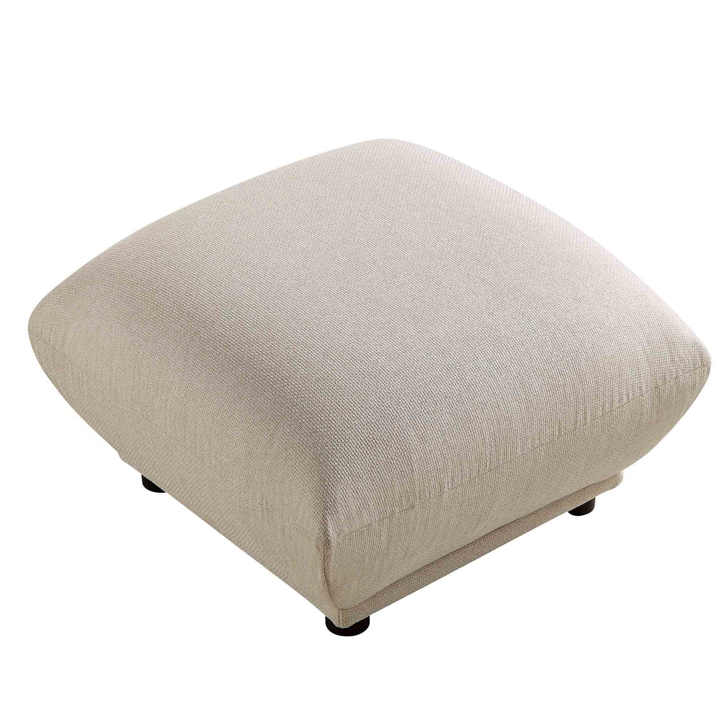 Pouf Gianni, tissu tissé beige