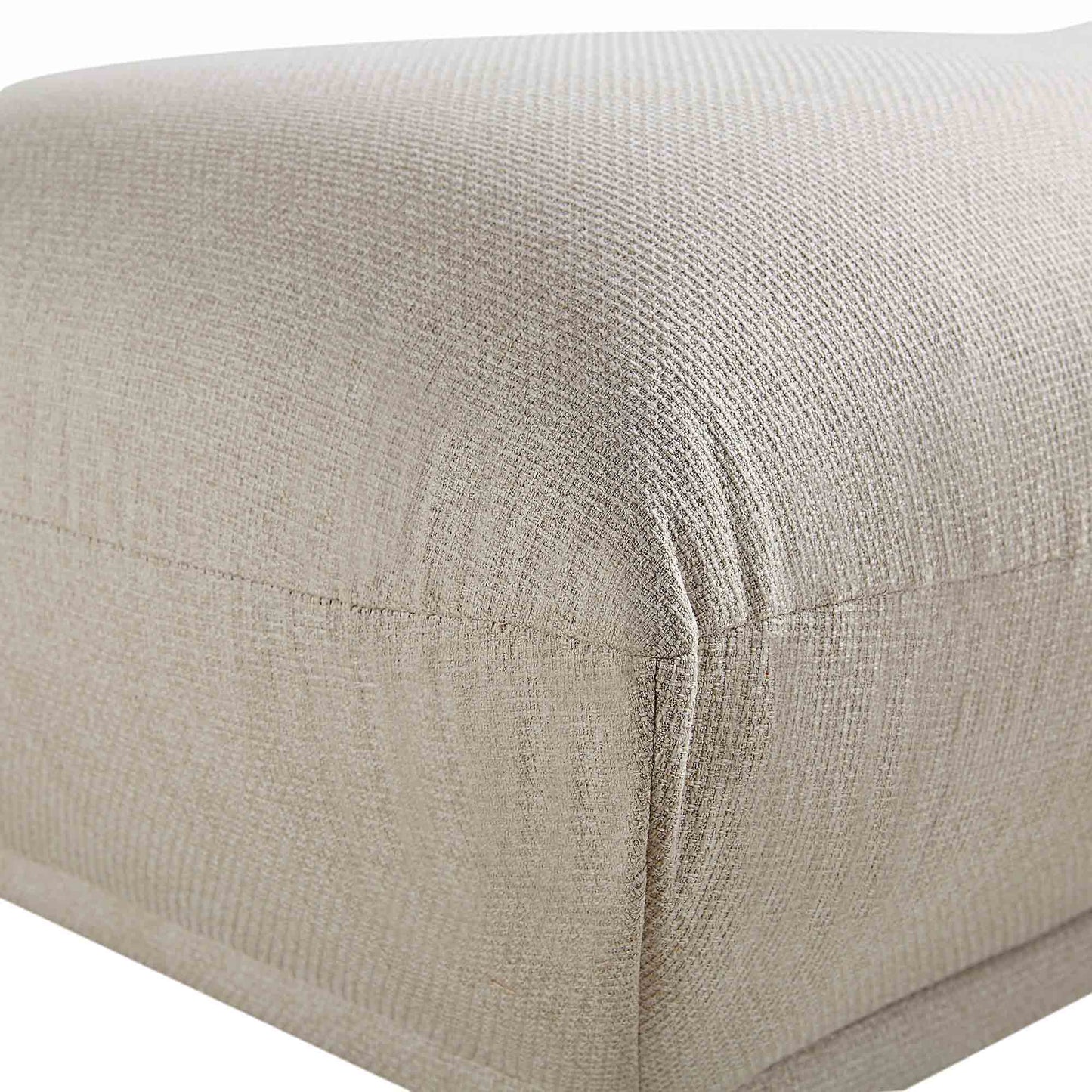 Pouf Gianni, tissu tissé beige