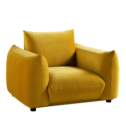 Fauteuil Gianni, velours Goldenrod