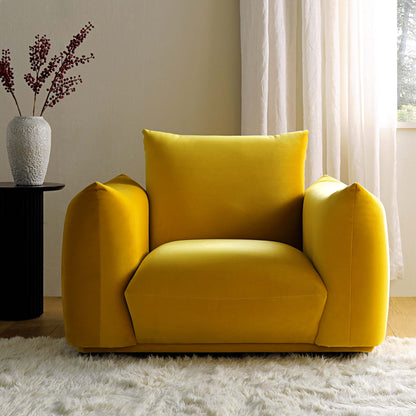 Fauteuil Gianni, velours Goldenrod