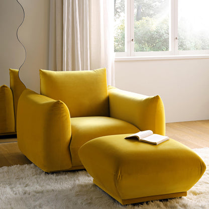 Fauteuil Gianni, velours Goldenrod