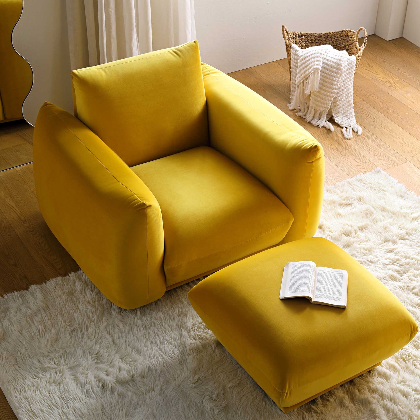 Fauteuil Gianni, velours Goldenrod