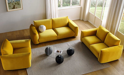 Canapé deux places Gianni, velours Goldenrod