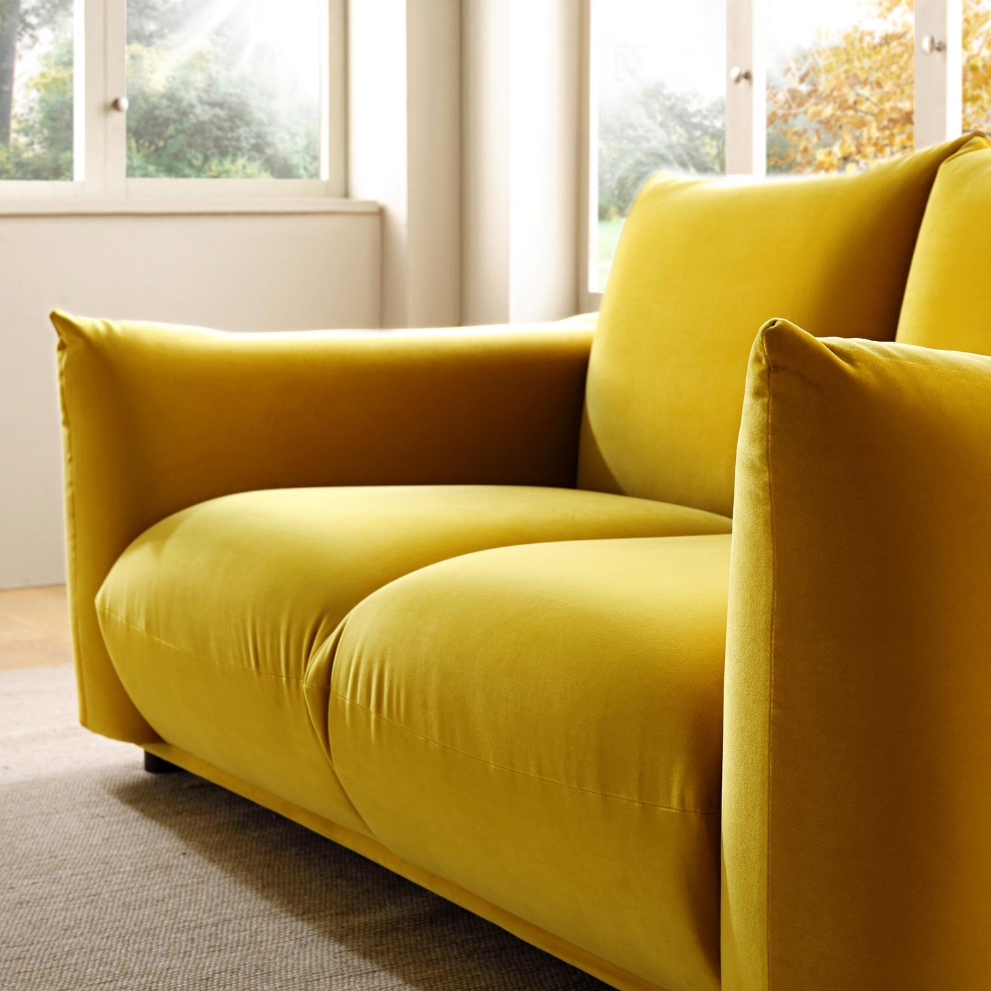 Canapé deux places Gianni, velours Goldenrod