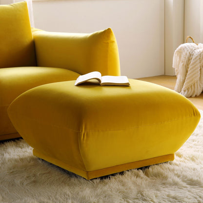 Pouf Gianni, velours verge d'or