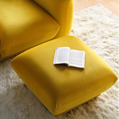 Pouf Gianni, velours verge d'or