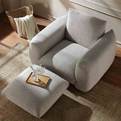 Fauteuil Gianni, Boucle Gris Brume