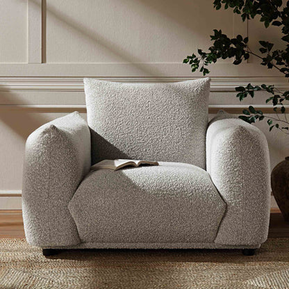 Fauteuil Gianni, Boucle Gris Brume